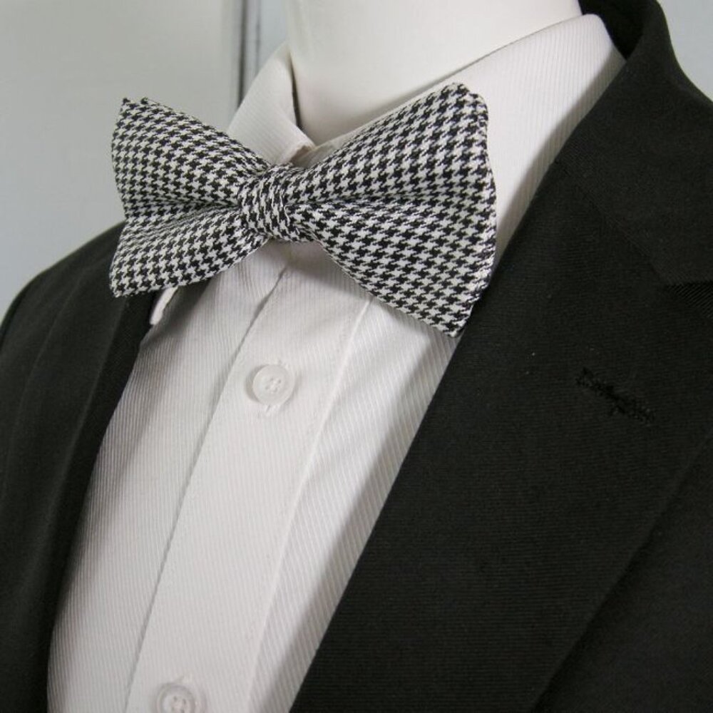 New Houndstooth Adjustable Bow Tie Men Boy